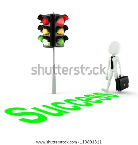 3d man green light for business!