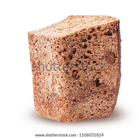 Healthy bread from sprouted grain cut in half isolated on white background. Clipping Path. Full depth of field.