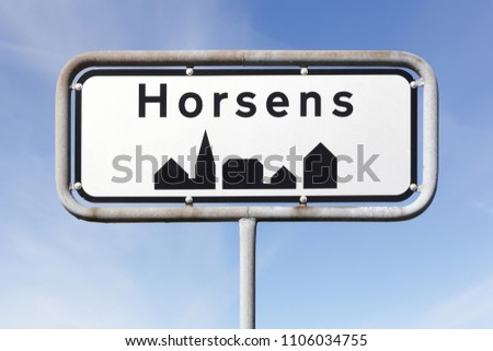 Horsens city road sign in Denmark 