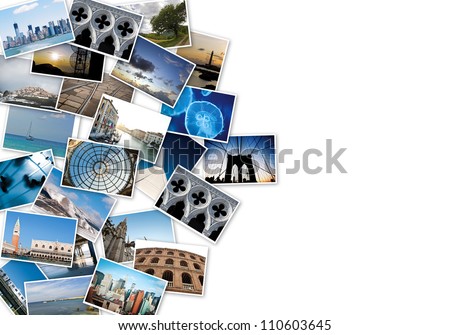Stack of travel images from the world.