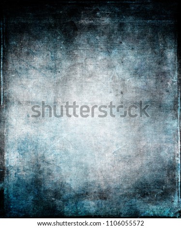 Blue Halloween Scratched Grunge Texture Background, Obsolete texture, Old Paper With Frame And Space For Your Text Or Picture