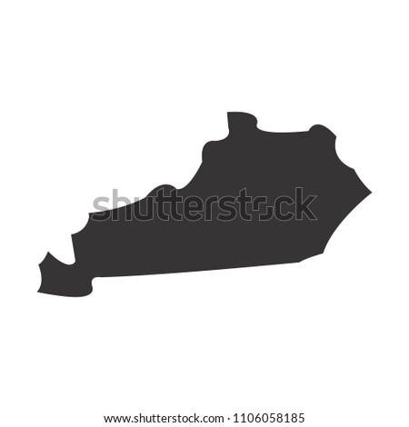 Kentucky map. Simple black map. Vector eps 08. State of US America Maps.