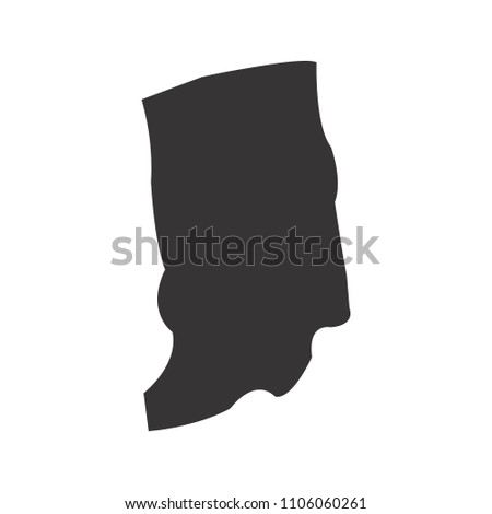 Indiana map. Simple black map. Vector eps 08. State of US America Maps.