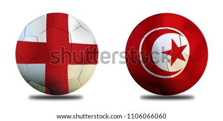 Football Cup competition between the national England and national Tunis.