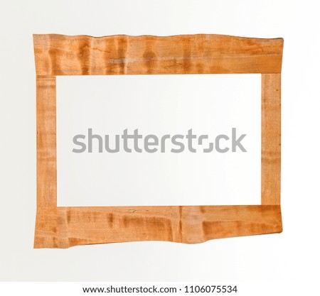 Wooden frame isolated over white background