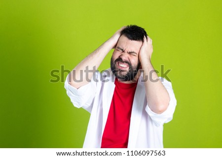 Bearded guy really stressed