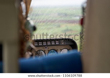 Picture of the cockpit of a helcopter during a tour of the island of Mauritius