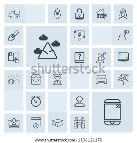 Modern, simple, grey vector icon set with internet, bed, sand, sign, lorry, double, phone, page, royal, ufo, spacecraft, drawer, touchscreen, blue, male, mobile, business, clock, spaceship, king icons