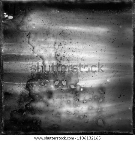 large format empty filmstrip with dust and scratches