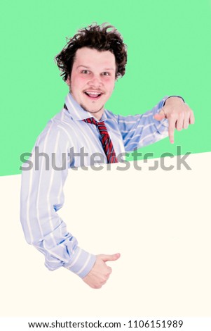 Funny business man on white background