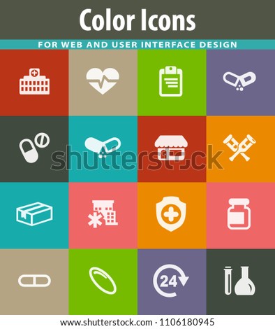 Drug store vector icons for user interface design