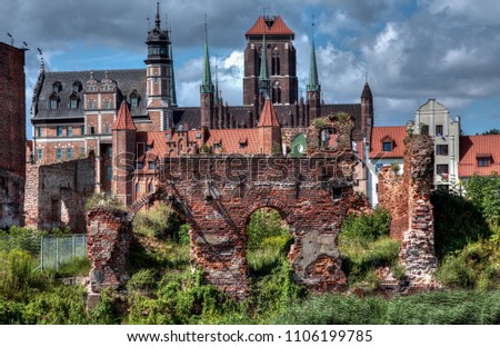 City view of Gdansk, Poland, St. Mary's Church.
   Royalty-Free Stock Photo #1106199785
