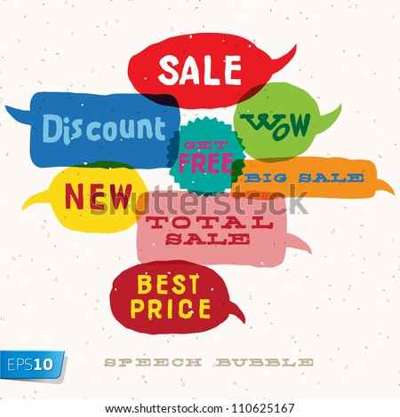 Sale Interactive multicolored bubbles in different sizes and forms, vector Eps10 illustration.
