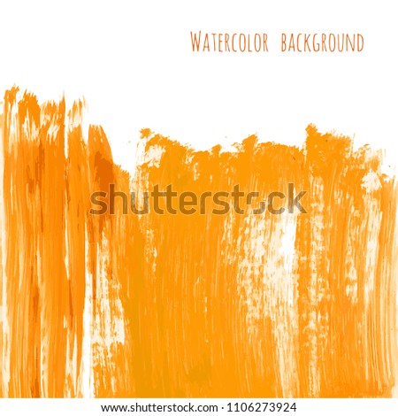 Golden vector hand paint ink texture background, watercolor dry brush stains, strokes, spots, smudge isolated on white. Abstract mixed fluid art. Illustration for wedding invitation, greeting card.