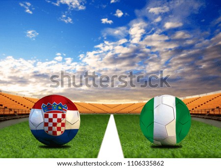 Football Cup competition between the national Croatia and national Nigeria.