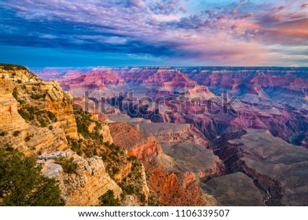 Grand Canyon, Arizona, USA at dawn from the south rim. Royalty-Free Stock Photo #1106339507
