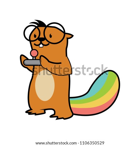 Otter Gamer mascot vector logo illustration