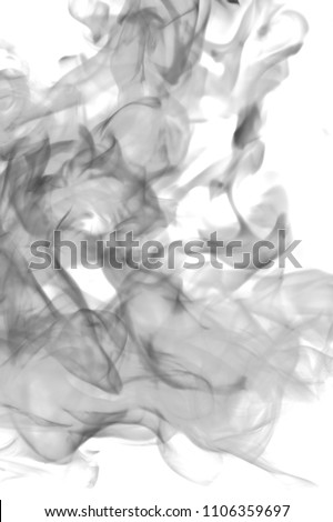 abstraction, black smoke on white background