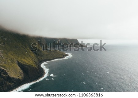 Hawaii landscape from an helicopter shot