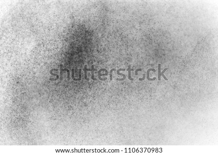 black powder explosion on white background. Colored cloud.