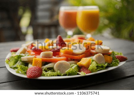 Tropical Salad, Juice, Fruit, Detox, Diet, Vegan, Vegetarian, Green