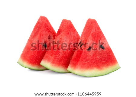 sliced fresh watermelon isolated on white background