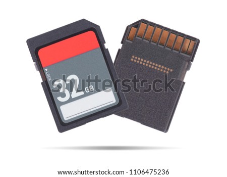 SD Memory card isolated on white background - 32 Gigabyte