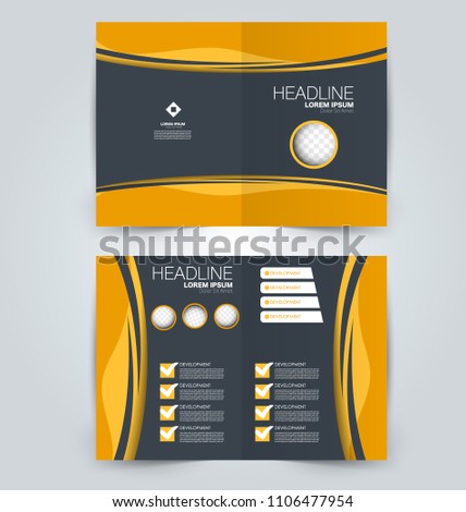 Abstract flyer design background. Brochure template. Can be used for magazine cover, business mockup, education, presentation, report. Orange color.