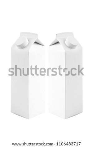 Blank Milk box isolated on white background