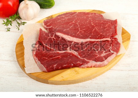 Raw beef steak ready for cooking