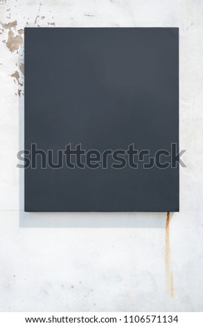 Black sign board with white background