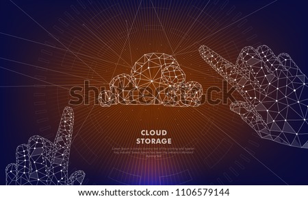 Touch the future. Innovations systems intuitive thinking and development technologies in automatics cyborg systems and computers industry. Future technologies geometry style. Royalty-Free Stock Photo #1106579144