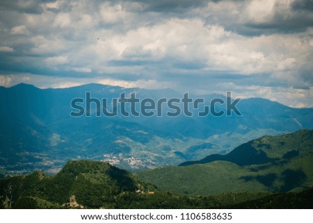 A panoramic of the Apuan alps,Italy from Monte Croce