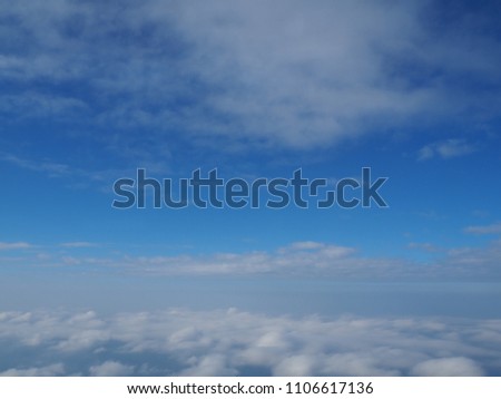 Over the clouds. Beautiful perfect sky and fantastic nature cloudy weather background. 