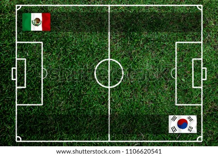 Football Cup competition between the national Mexico and national South Korea.