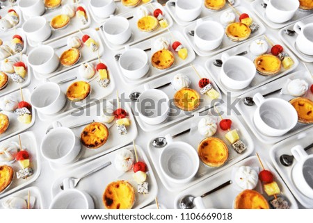 Catering food and fruit with coffee cup