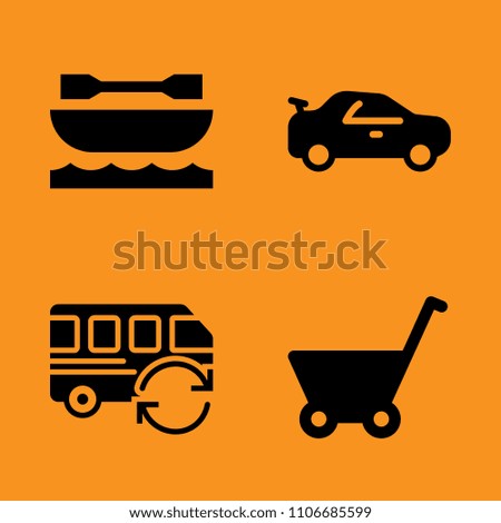 blank, pursuit, travel and stop icons set. Vector illustration for web and design