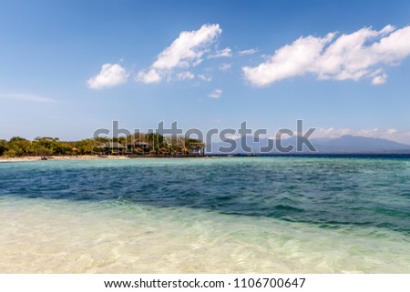 Menjangan Island, West Bali, Indonesia. Seascape, Indian ocean, water, clouds. 