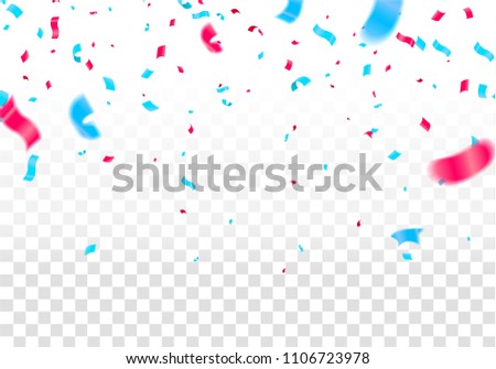 Celebrate banner. Party flags with confetti. Vector illustration design template. Happy holiday of Falling Shiny Royalty-Free Stock Photo #1106723978