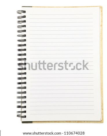 paper notebook right page Royalty-Free Stock Photo #110674028