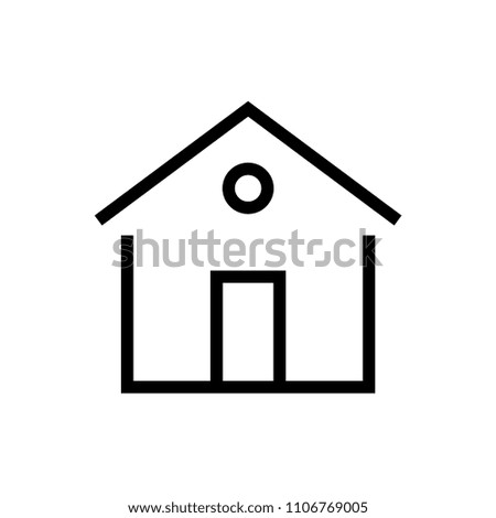 Building icon lined simple flat style illustration