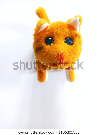 orange cat toy isolated on white background