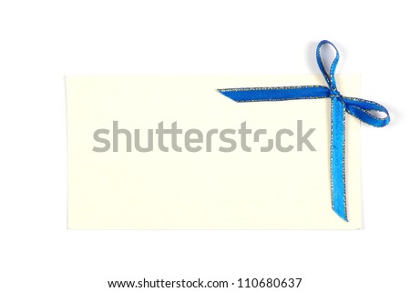 Blank gift tag tied with a bow