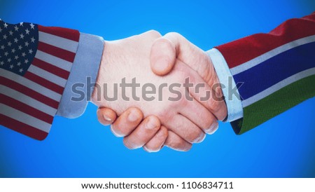 United States - The Gambia / Handshake concept about countries and politics
