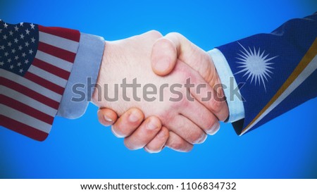 United States - The Marshall Islands / Handshake concept about countries and politics