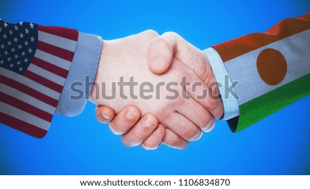 United States - Niger / Handshake concept about countries and politics