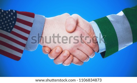 United States - Nigeria / Handshake concept about countries and politics