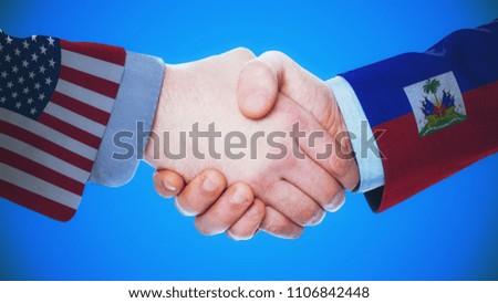 United States - Haiti / Handshake concept about countries and politics