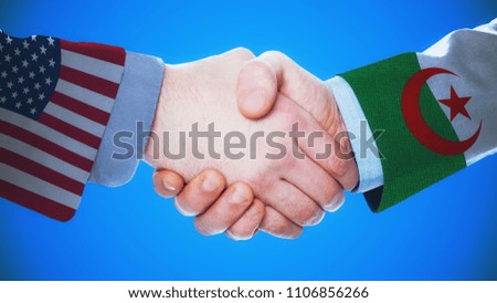 United States - Algeria / Handshake concept about countries and politics