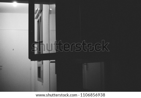 Window night door black and white argentique silver 